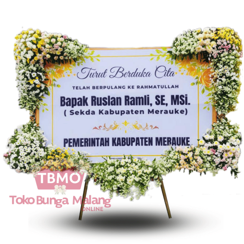 Bunga papan ucapan duka putih