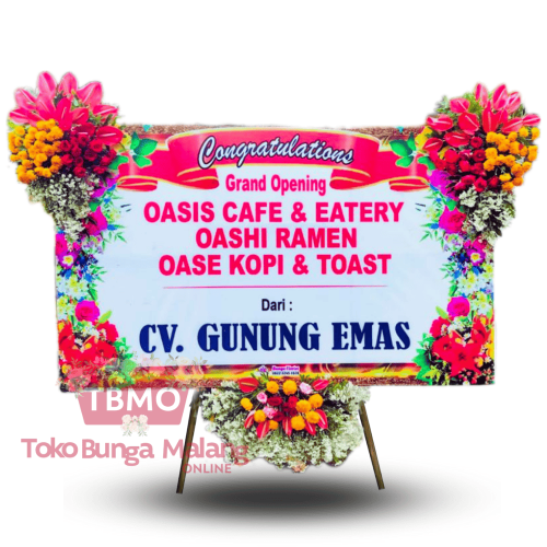 Bunga papan murah malang opening merah