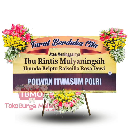 Bunga papan murah malang duka kuning
