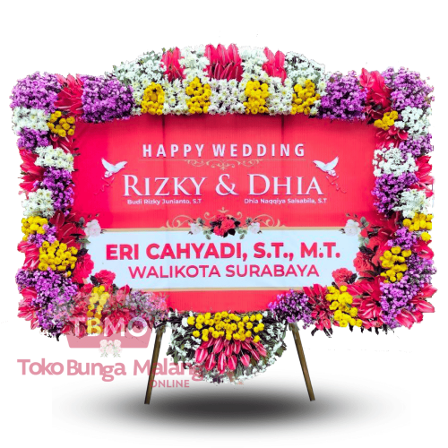 Bunga papan wedding bunga full