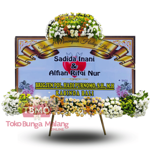 Bunga papan wedding elegan