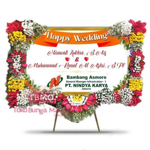Bunga Papan Wedding Yellow Rose