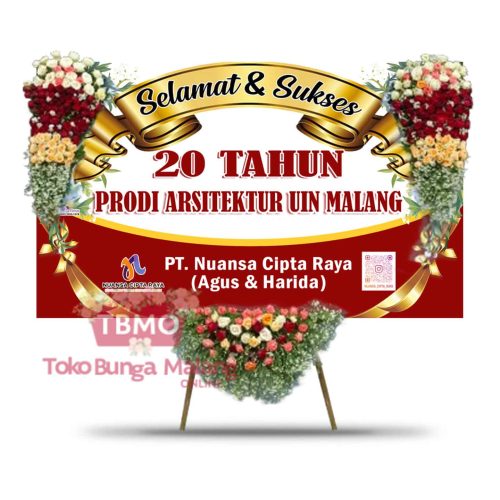 Bunga Papan Selamat Red Beautiful - 3 Titik Panjang