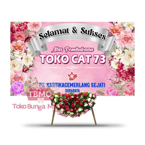 Bunga Papan Selamat Pink Cantik