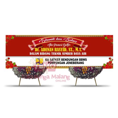 Bunga Papan Selamat Red Panjang - Dobel Kaki