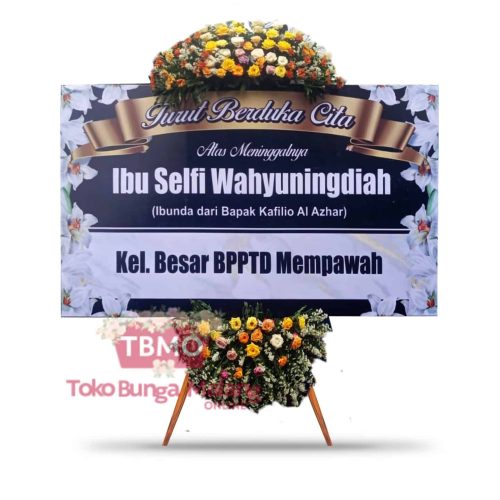 Bunga Papan Duka Cita Black White - MK