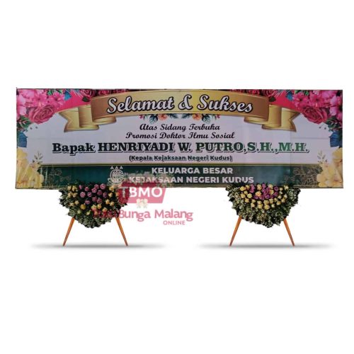 Bunga Papan Selamat Kombinasi Panjang - Dobel Kaki
