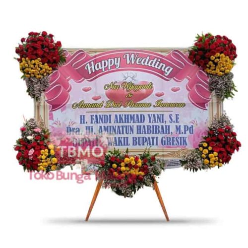 Bunga Papan Wedding Ukuran Besar - Pojok 4 Biasa