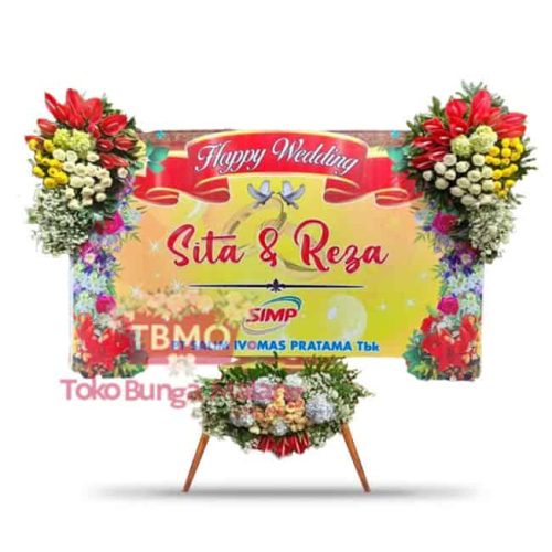 BUnga papan wedding Kuning Ceriah - 3 Titik